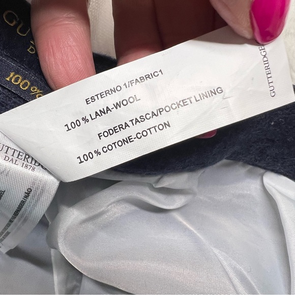 Gutteridge Men's Pure Wool Drawstring Trousers Navy Size IT 54 (US 38) NWT - Picture 7 of 14